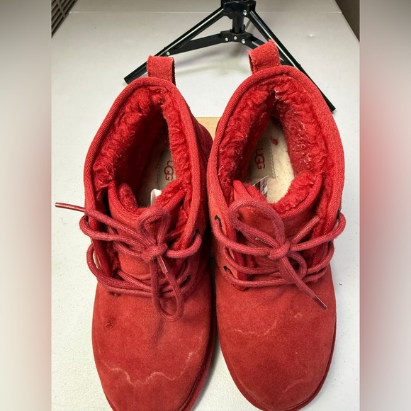 UGG MEN'S NEUMEL SUEDE SHEARLING LINED CHUKKA BOOTS RED Sz 9 - Picture 10 of 13